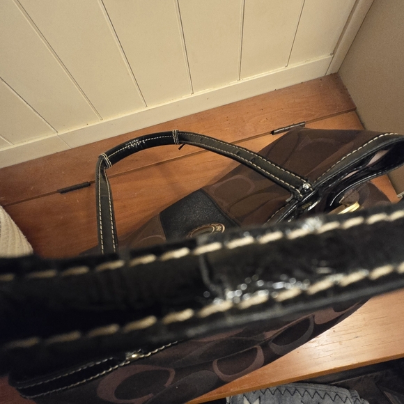 Coach Brown Signature Tote Bag - Picture 6 of 12